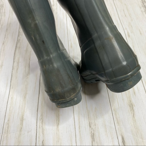Hunter ORG Gray Tall Gloss Waterproof Rain Boots - Picture 10 of 13